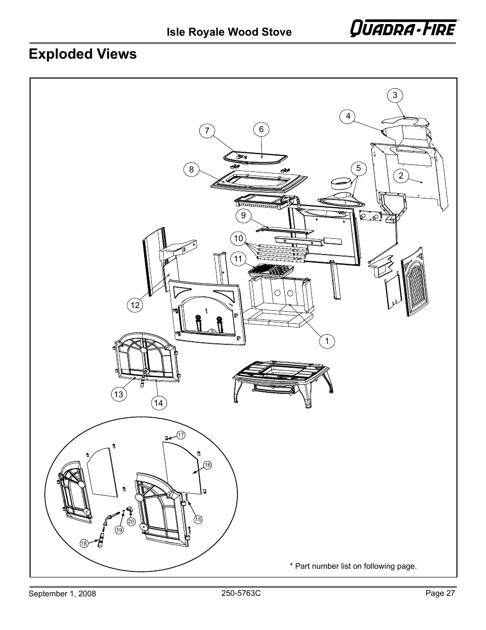 Exploded views, Isle royale wood stove | Hearth and Home Technologies 823-0170 User Manual | Page 27 / 32