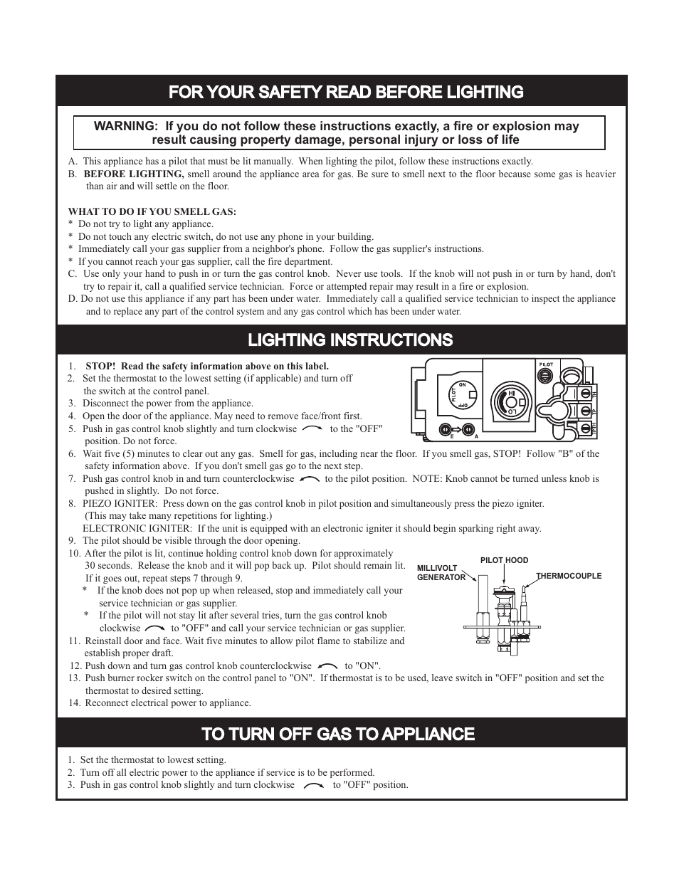 For your safety read before lighting | Hearth and Home Technologies HUDBAY-INS User Manual | Page 24 / 37