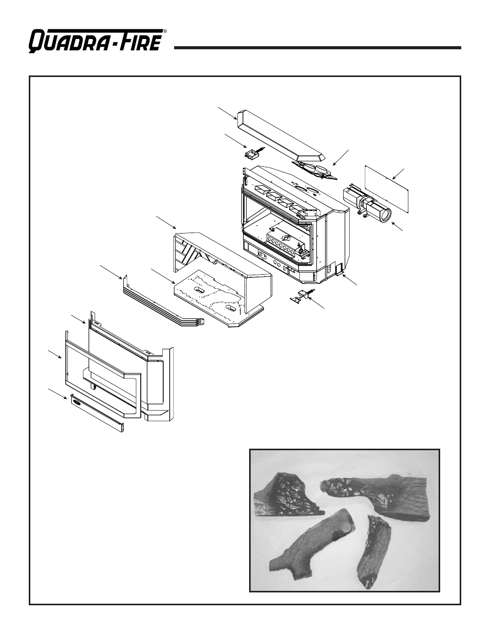 Hudbay-ins, Log set assembly | Hearth and Home Technologies HUDBAY-INS User Manual | Page 32 / 37