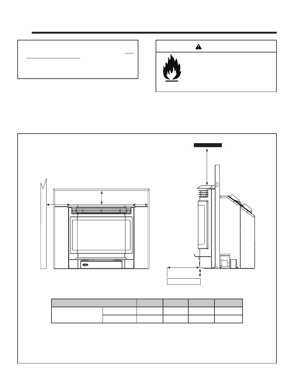 Framing and clearances, Warning | Hearth and Home Technologies HUDBAY-INS User Manual | Page 6 / 37