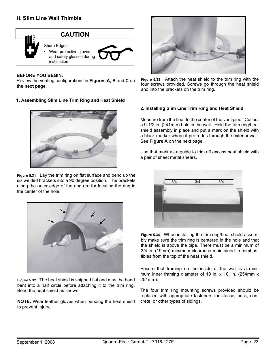 Caution | Hearth and Home Technologies GARNET-MBK User Manual | Page 23 / 56