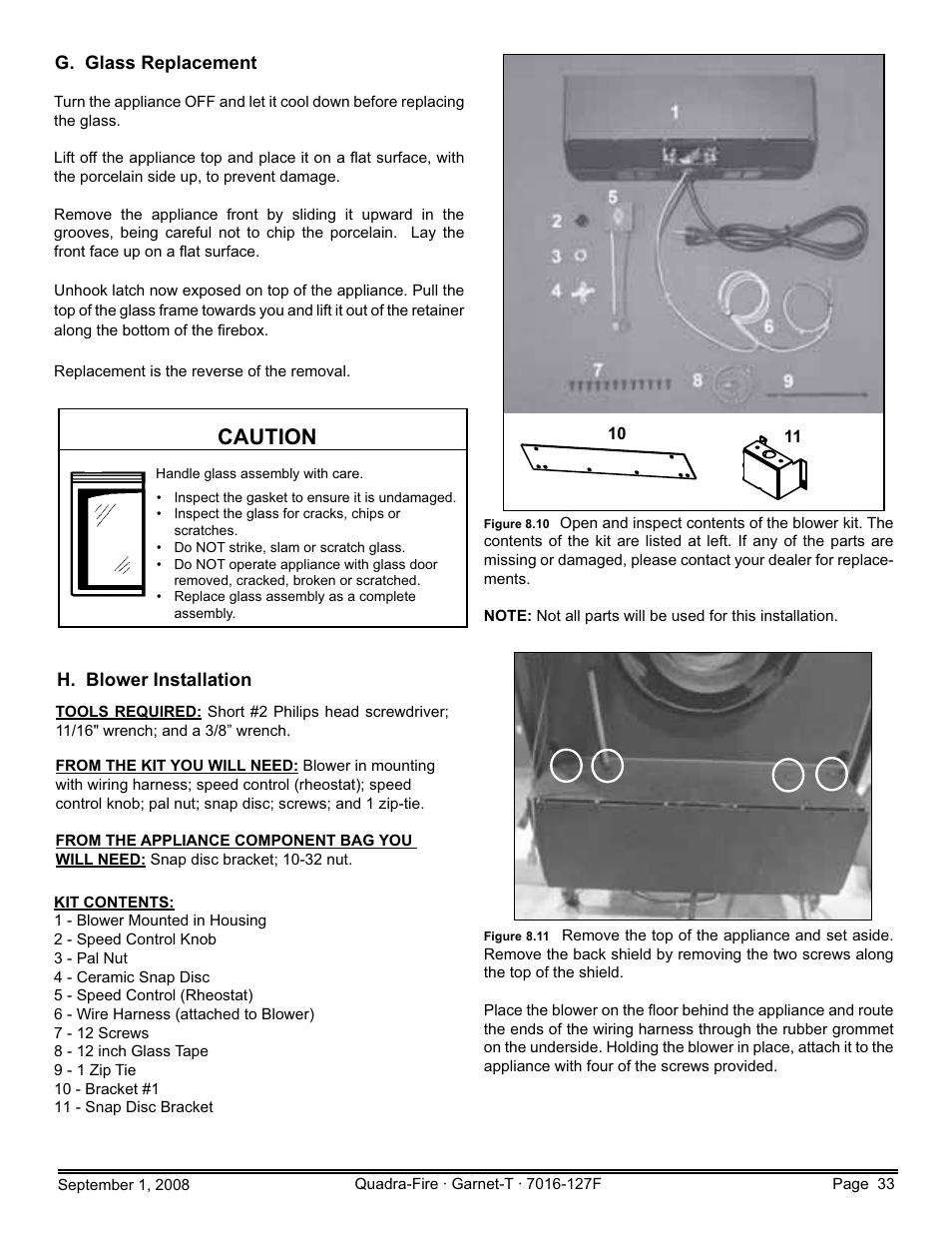Caution | Hearth and Home Technologies GARNET-MBK User Manual | Page 33 / 56