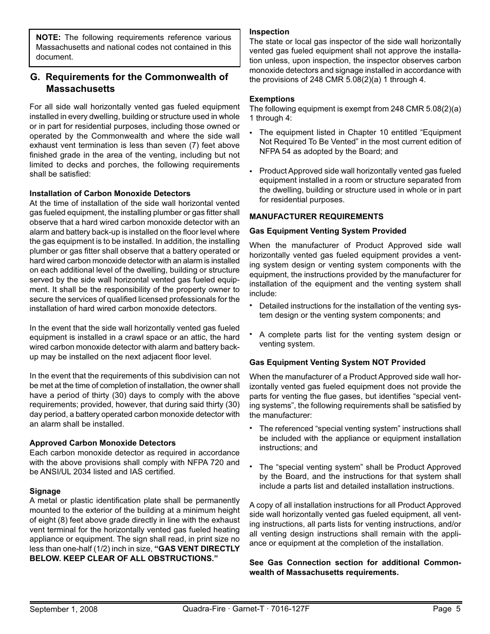Hearth and Home Technologies GARNET-MBK User Manual | Page 5 / 56