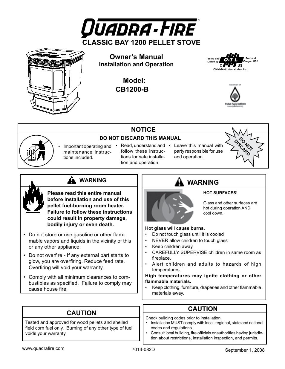 Hearth and Home Technologies CB1200-B User Manual | 48 pages