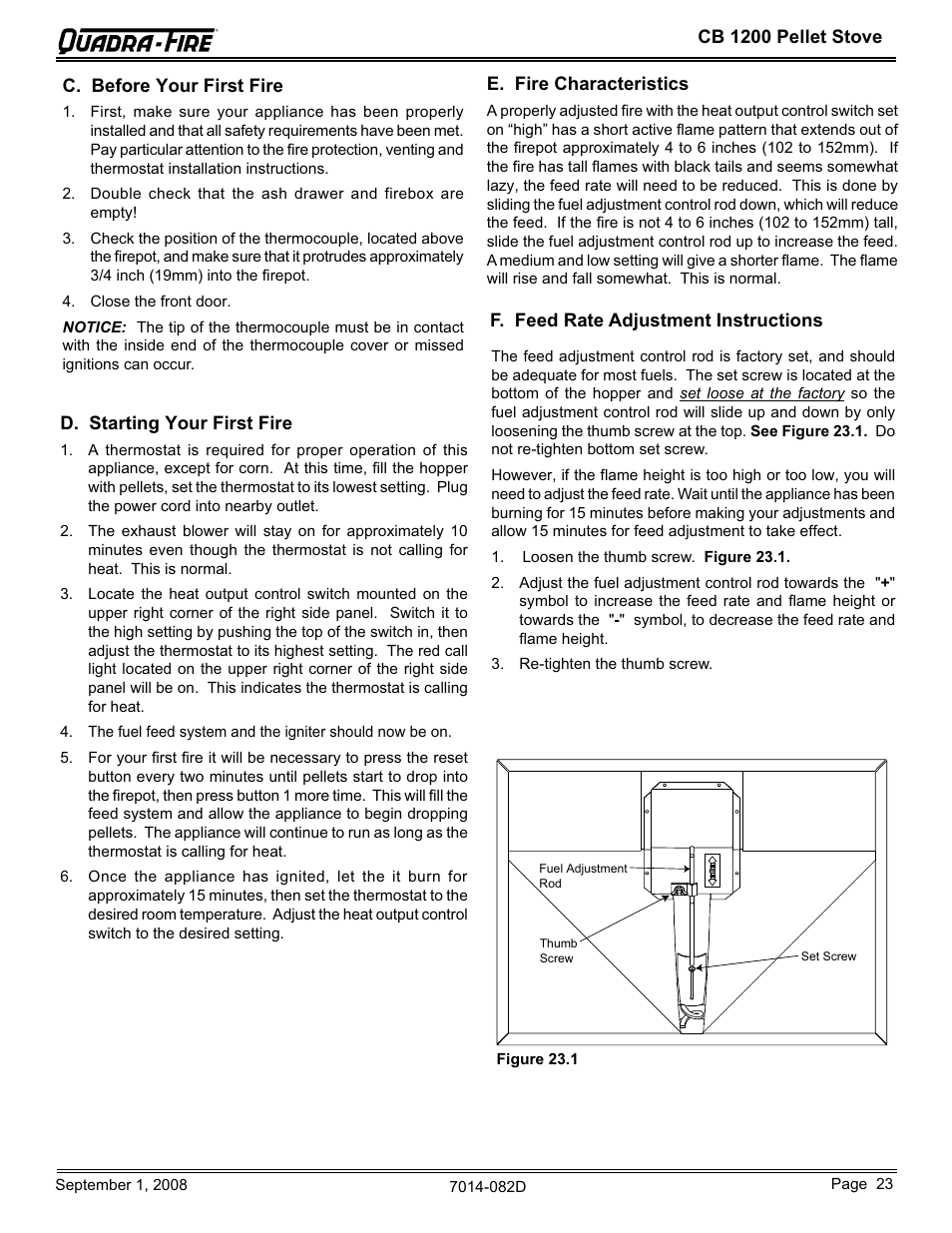 Hearth and Home Technologies CB1200-B User Manual | Page 23 / 48