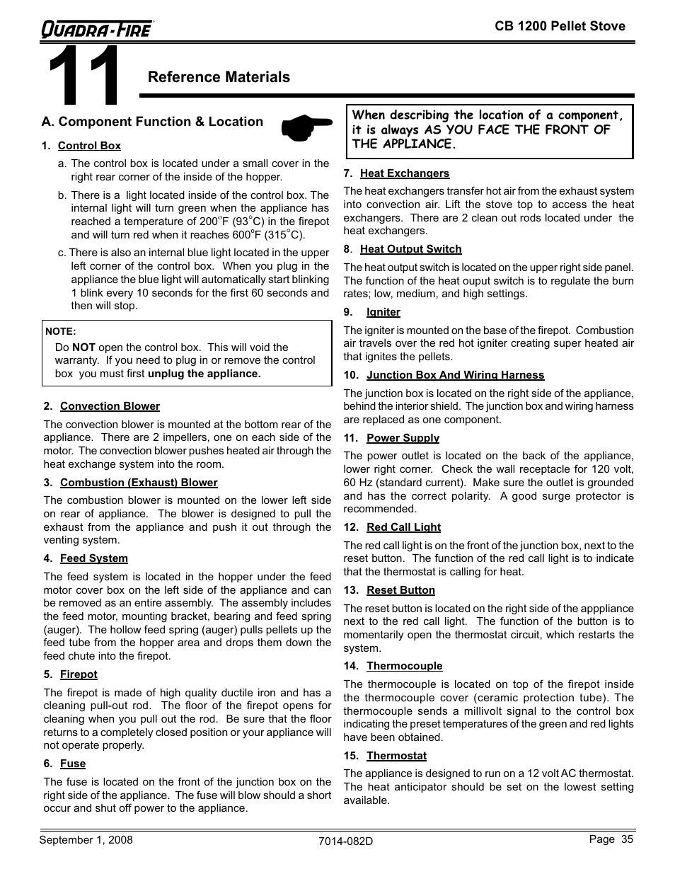 Reference materials | Hearth and Home Technologies CB1200-B User Manual | Page 35 / 48