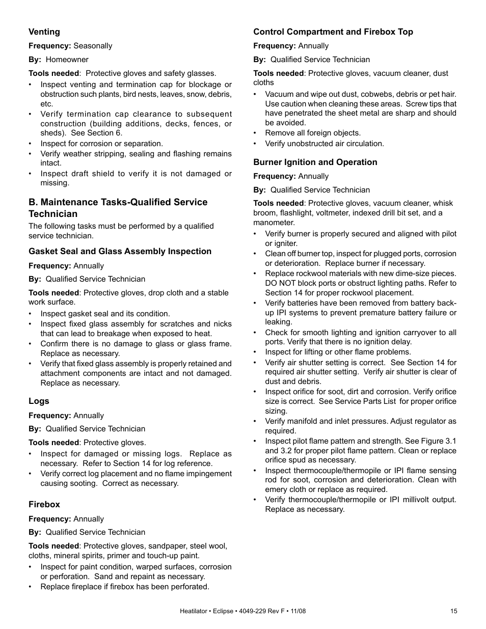 Hearth and Home Technologies Direct Vent Gas Appliance EDV3633L User Manual | Page 15 / 60