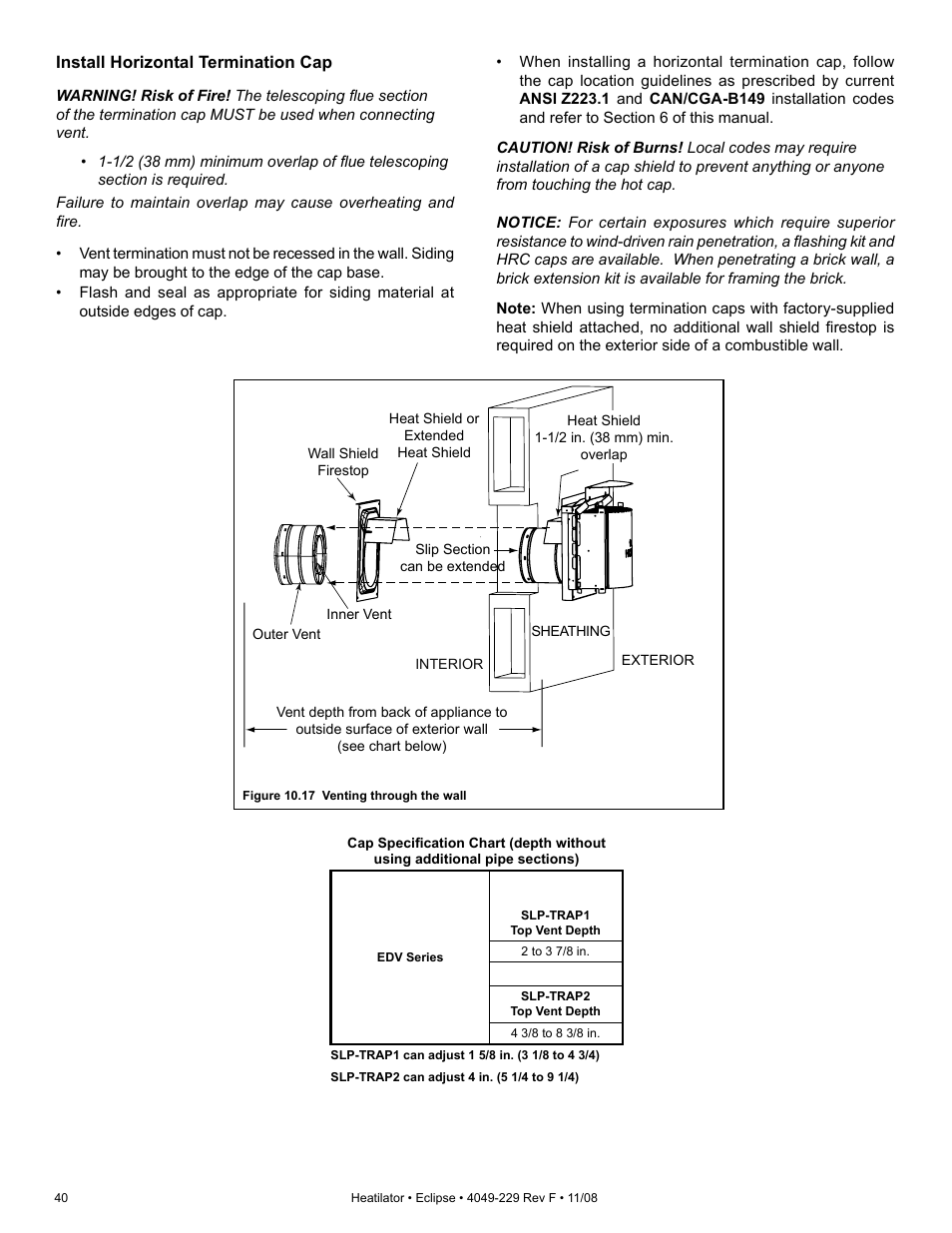 Hearth and Home Technologies Direct Vent Gas Appliance EDV3633L User Manual | Page 40 / 60