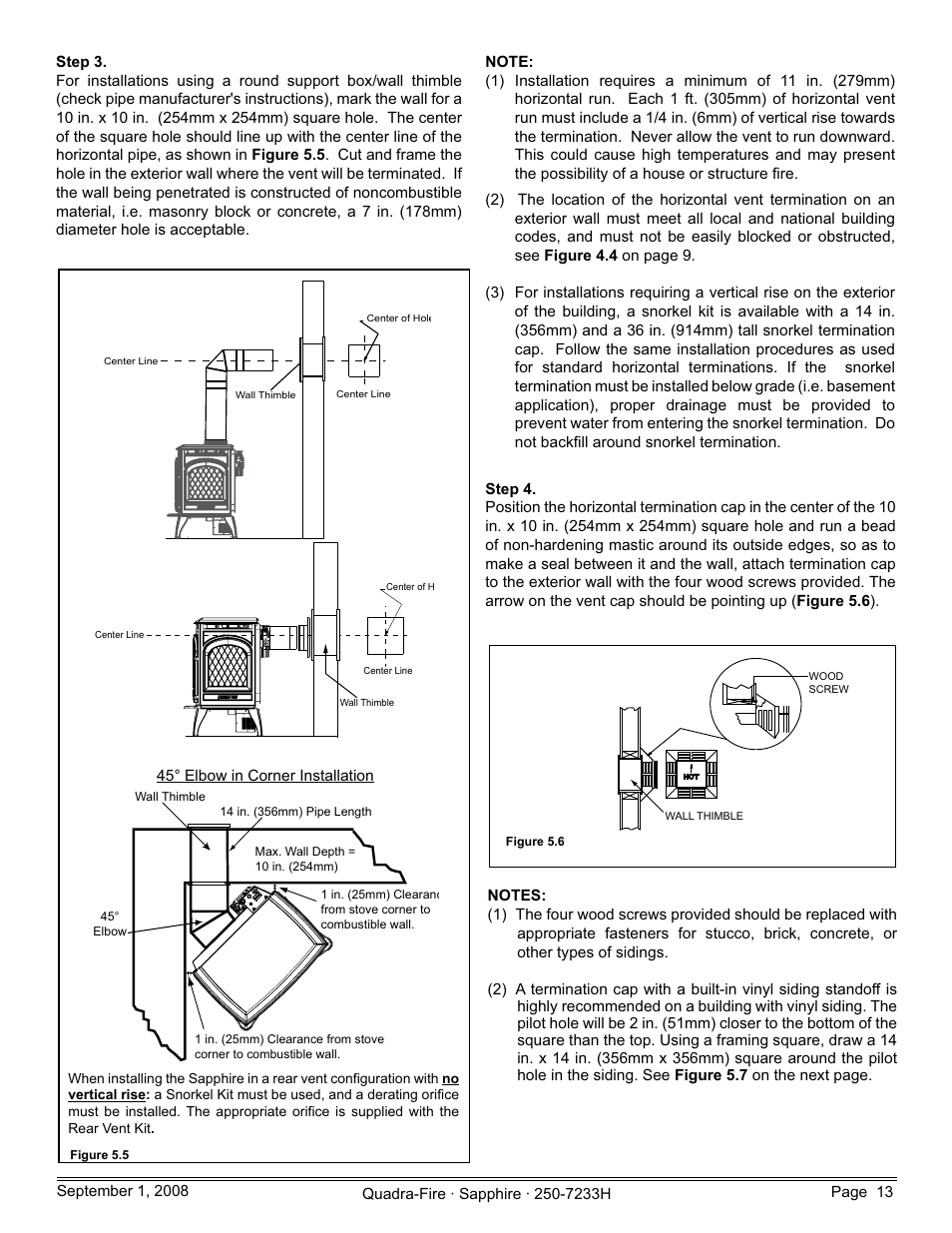 Hearth and Home Technologies Direct Vent Room Heater 839-1460 User Manual | Page 13 / 56