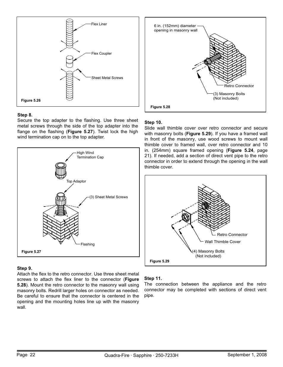 Hearth and Home Technologies Direct Vent Room Heater 839-1460 User Manual | Page 22 / 56