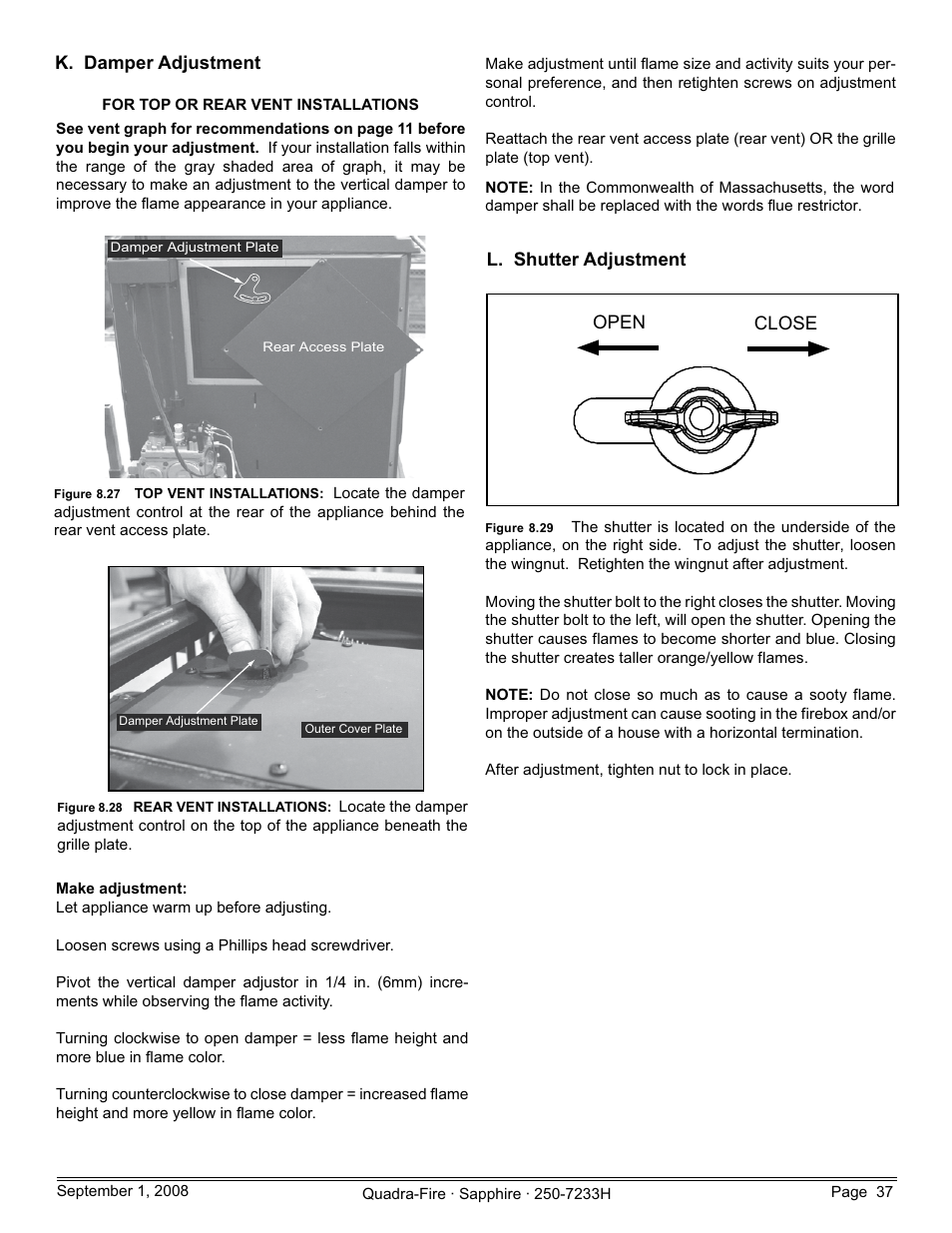 Hearth and Home Technologies Direct Vent Room Heater 839-1460 User Manual | Page 37 / 56