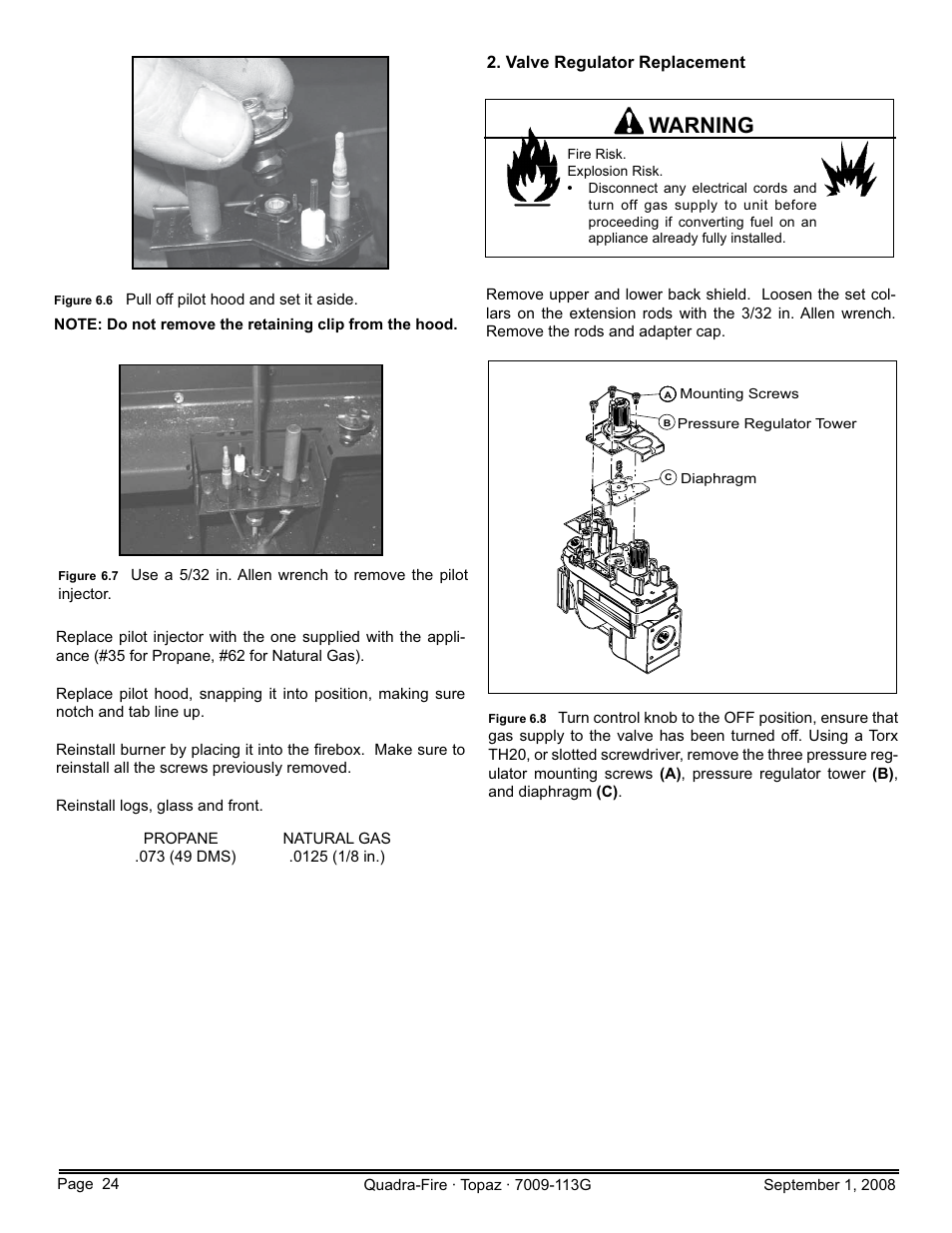 Warning | Hearth and Home Technologies 839-1290 User Manual | Page 24 / 56