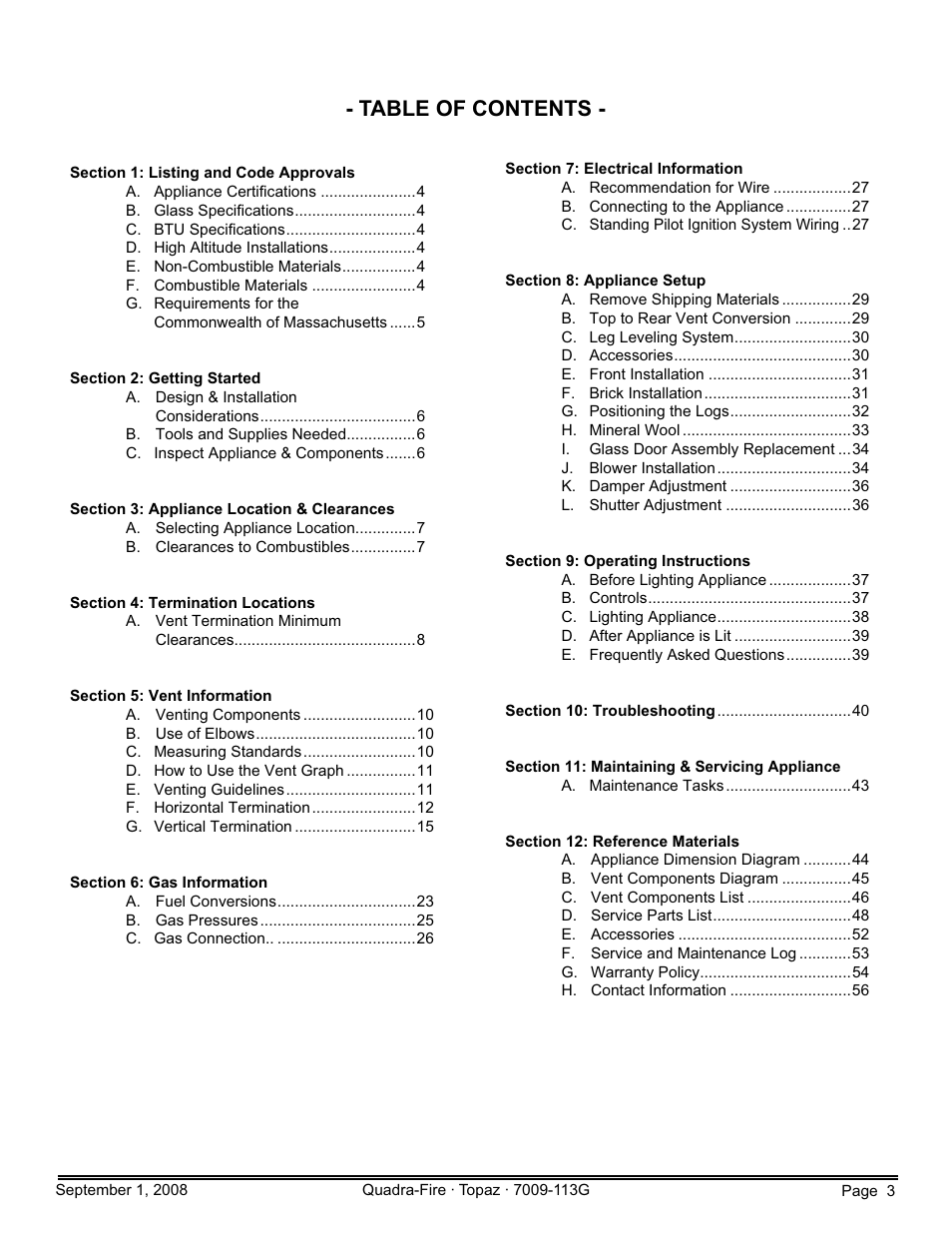 Hearth and Home Technologies 839-1290 User Manual | Page 3 / 56