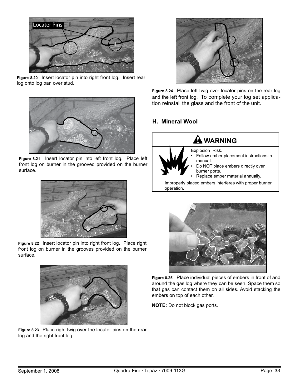 Warning | Hearth and Home Technologies 839-1290 User Manual | Page 33 / 56