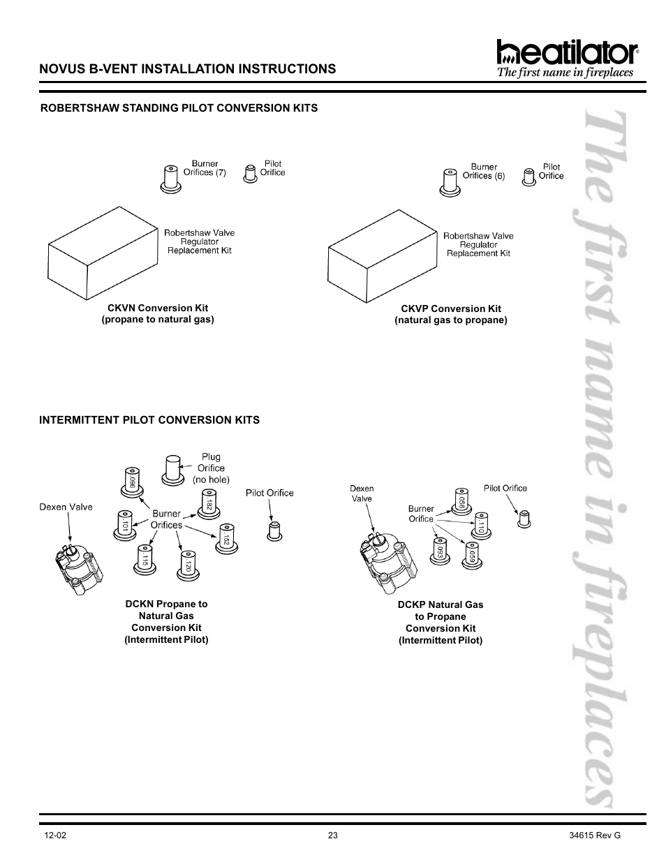 Novus b-vent installation instructions | Hearth and Home Technologies NOVUS GNBC33 User Manual | Page 23 / 28