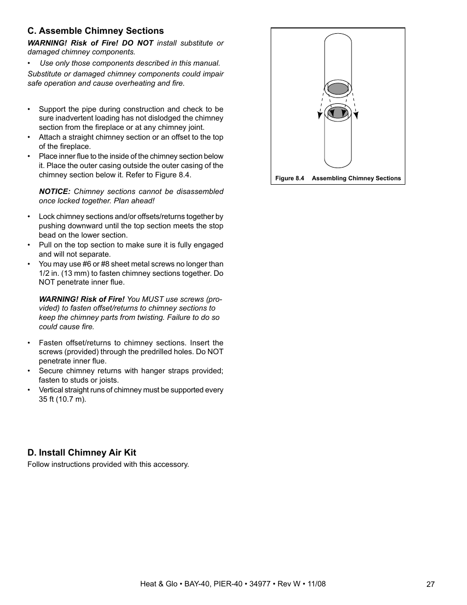 Hearth and Home Technologies BAY-40 User Manual | Page 27 / 52