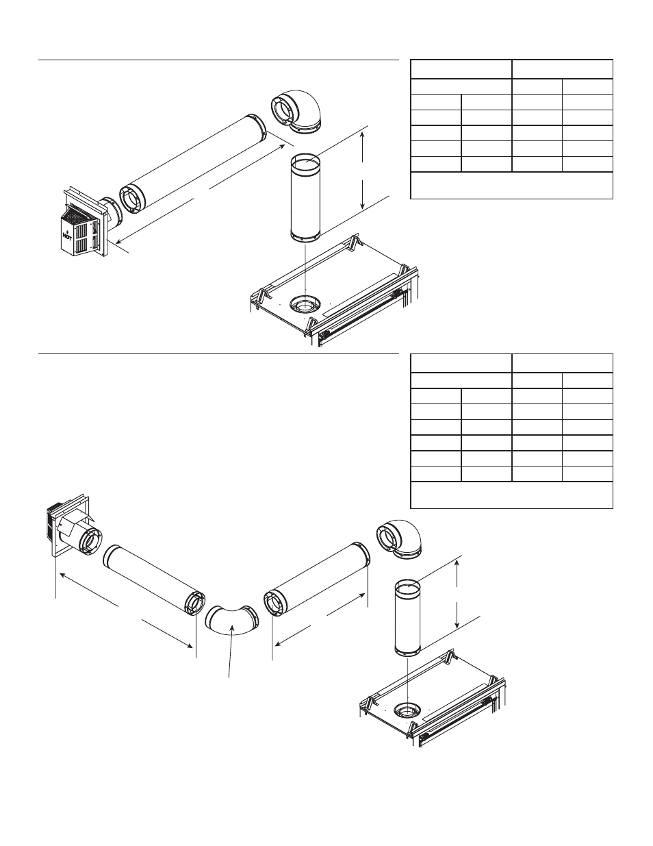 One elbow two elbows, Top vent - horizontal termination - (continued) | Hearth and Home Technologies GDST4336I User Manual | Page 28 / 88