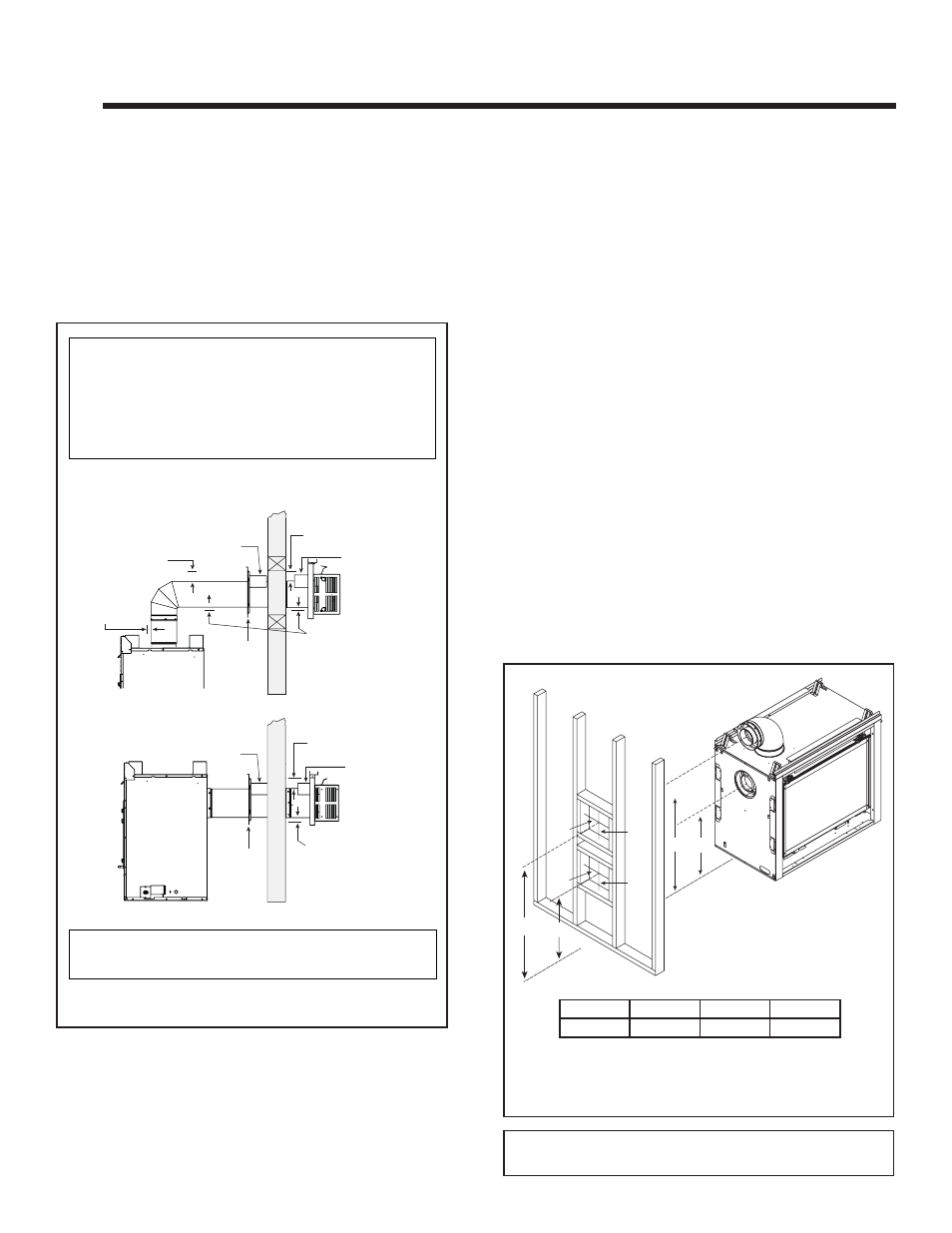 Vent clearances and framing, A. pipe clearances to combustibles, B. wall penetration framing | Hearth and Home Technologies GDST4336I User Manual | Page 37 / 88