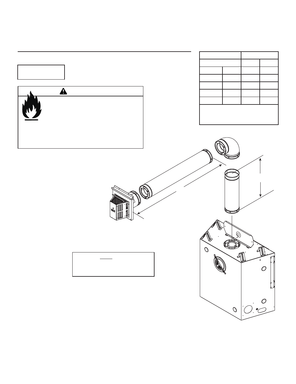 Warning, Top vent - horizontal termination one elbow, F. vent diagrams | Hearth and Home Technologies DV3732SBIL User Manual | Page 24 / 77