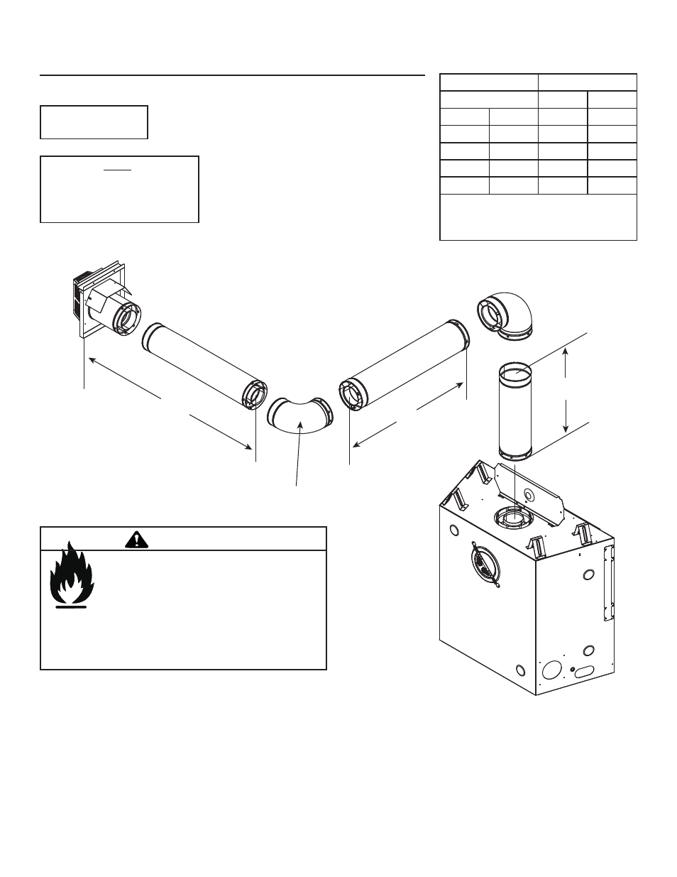 Warning, Top vent - horizontal termination - (continued), Two elbows | Hearth and Home Technologies DV3732SBIL User Manual | Page 25 / 77