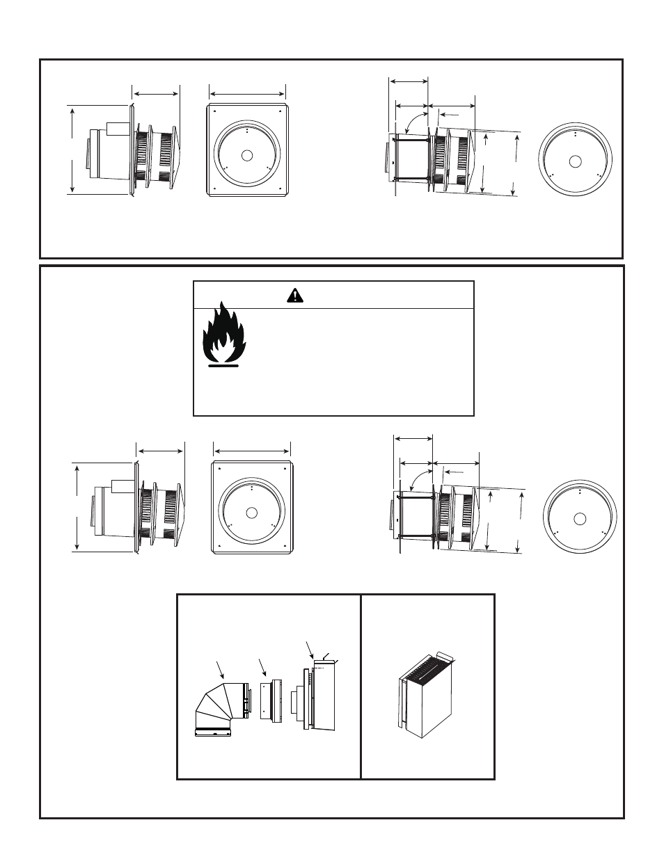 Warning, B. vent components diagrams (continued) | Hearth and Home Technologies DV3732SBIL User Manual | Page 70 / 77