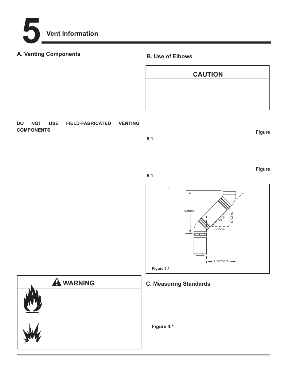 Vent information, Warning, Caution | Hearth and Home Technologies Hudson Bay Direct Vent Gas Appliance HUDBAY-FS User Manual | Page 10 / 49