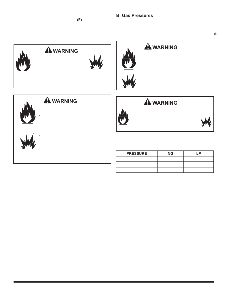 Warning | Hearth and Home Technologies Hudson Bay Direct Vent Gas Appliance HUDBAY-FS User Manual | Page 24 / 49