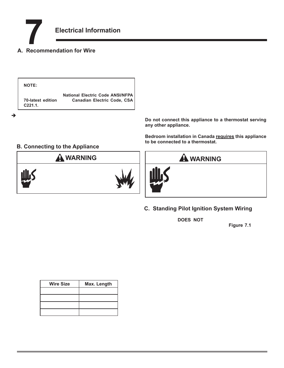 Electrical information, Warning | Hearth and Home Technologies Hudson Bay Direct Vent Gas Appliance HUDBAY-FS User Manual | Page 26 / 49