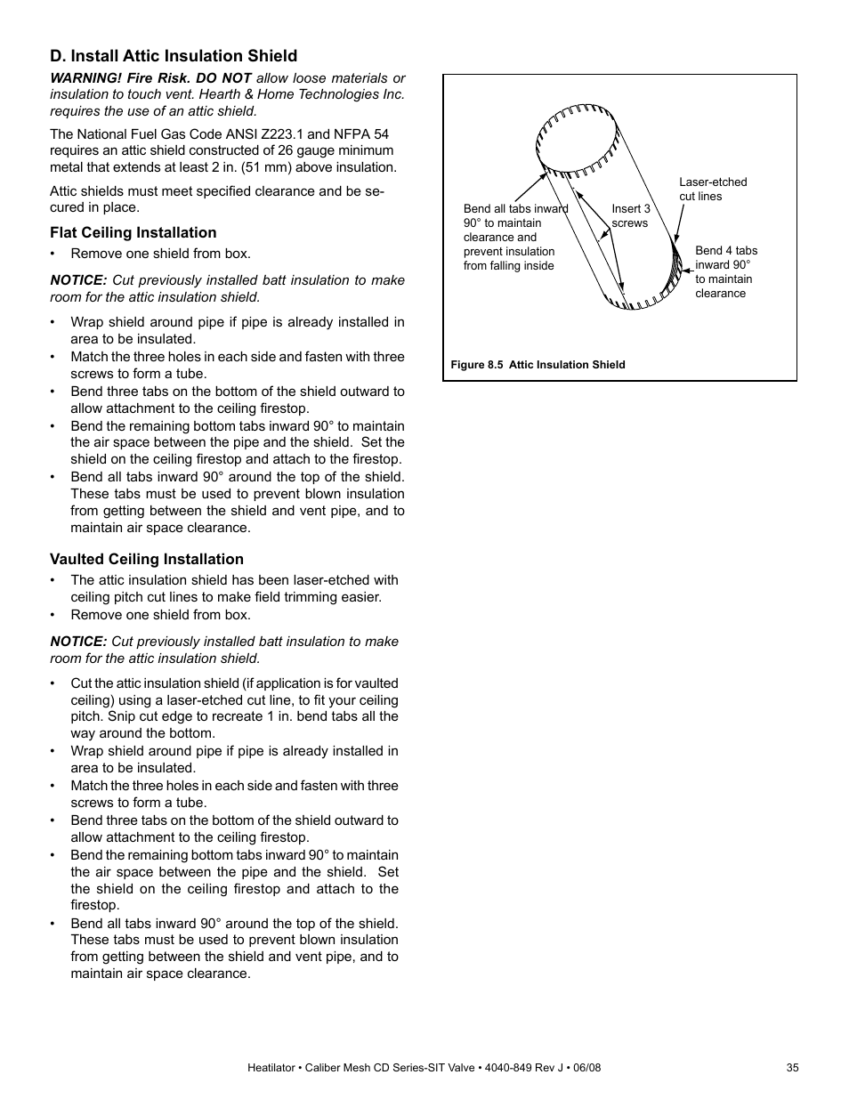 Hearth and Home Technologies Direct Vent Gas Appliance CD4842MR User Manual | Page 35 / 76