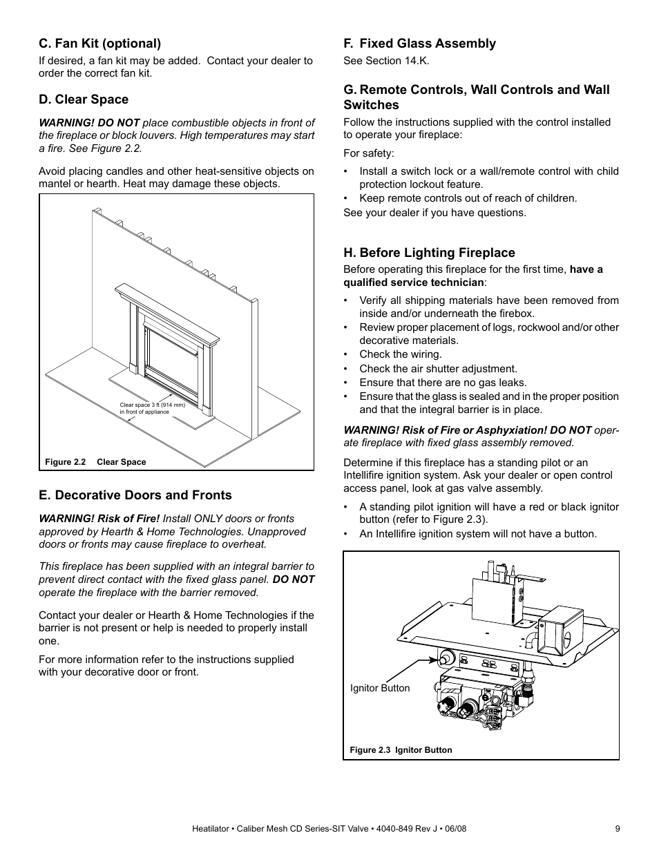 Hearth and Home Technologies Direct Vent Gas Appliance CD4842MR User Manual | Page 9 / 76