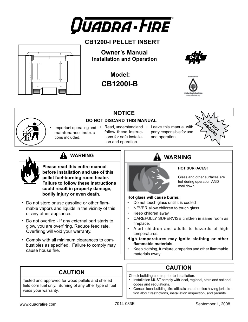 Hearth and Home Technologies CB1200I-B User Manual | 48 pages