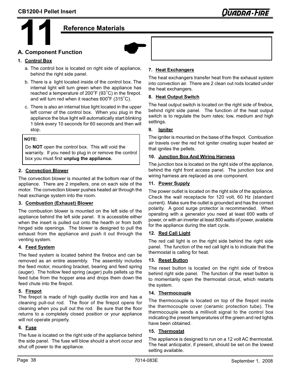 Reference materials | Hearth and Home Technologies CB1200I-B User Manual | Page 38 / 48