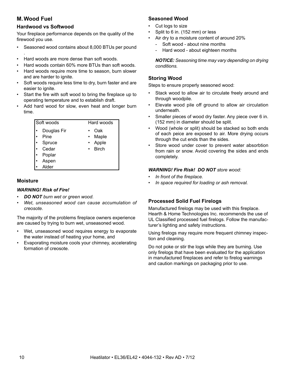 Hearth and Home Technologies EL36 User Manual | Page 10 / 54