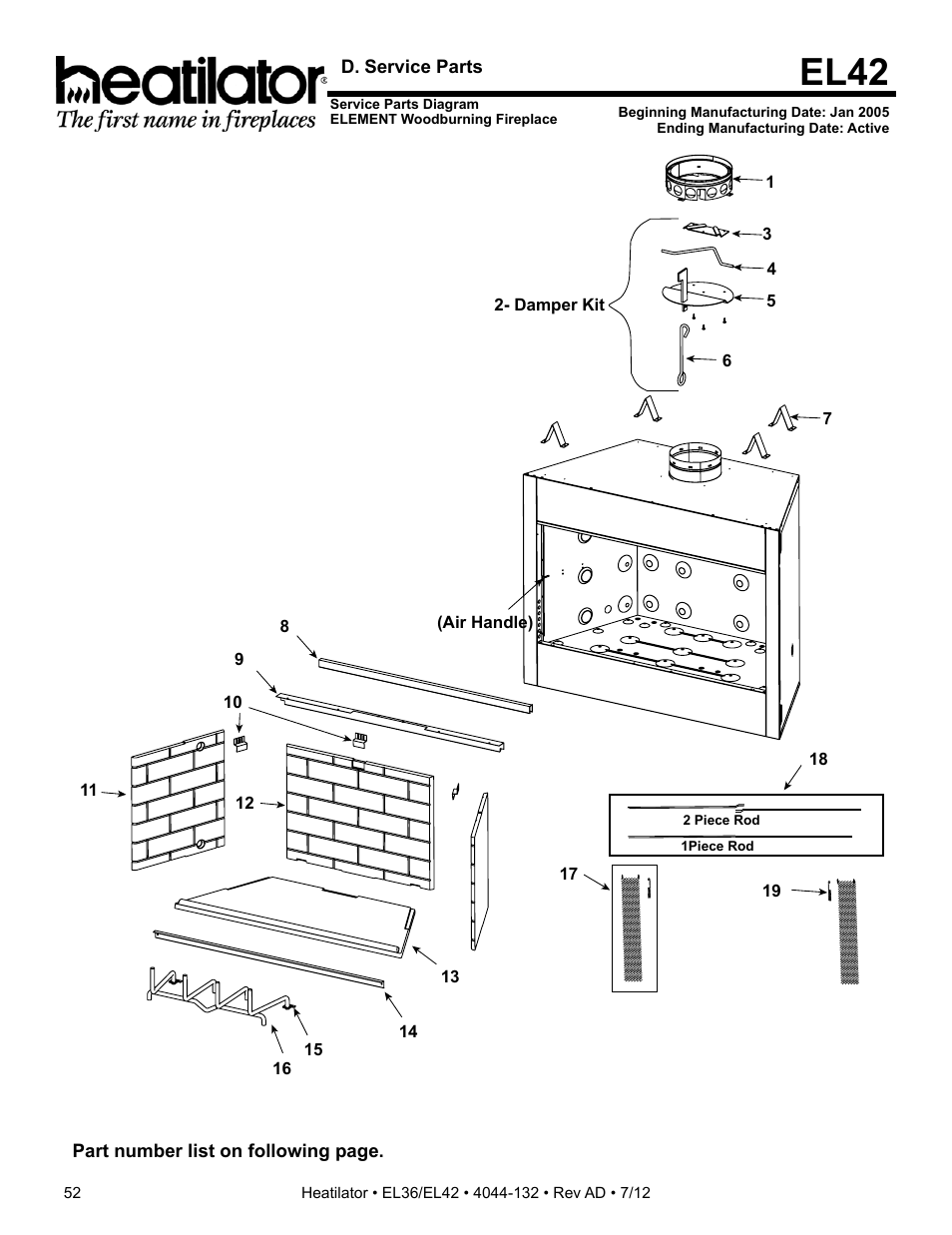 El42 | Hearth and Home Technologies EL36 User Manual | Page 52 / 54