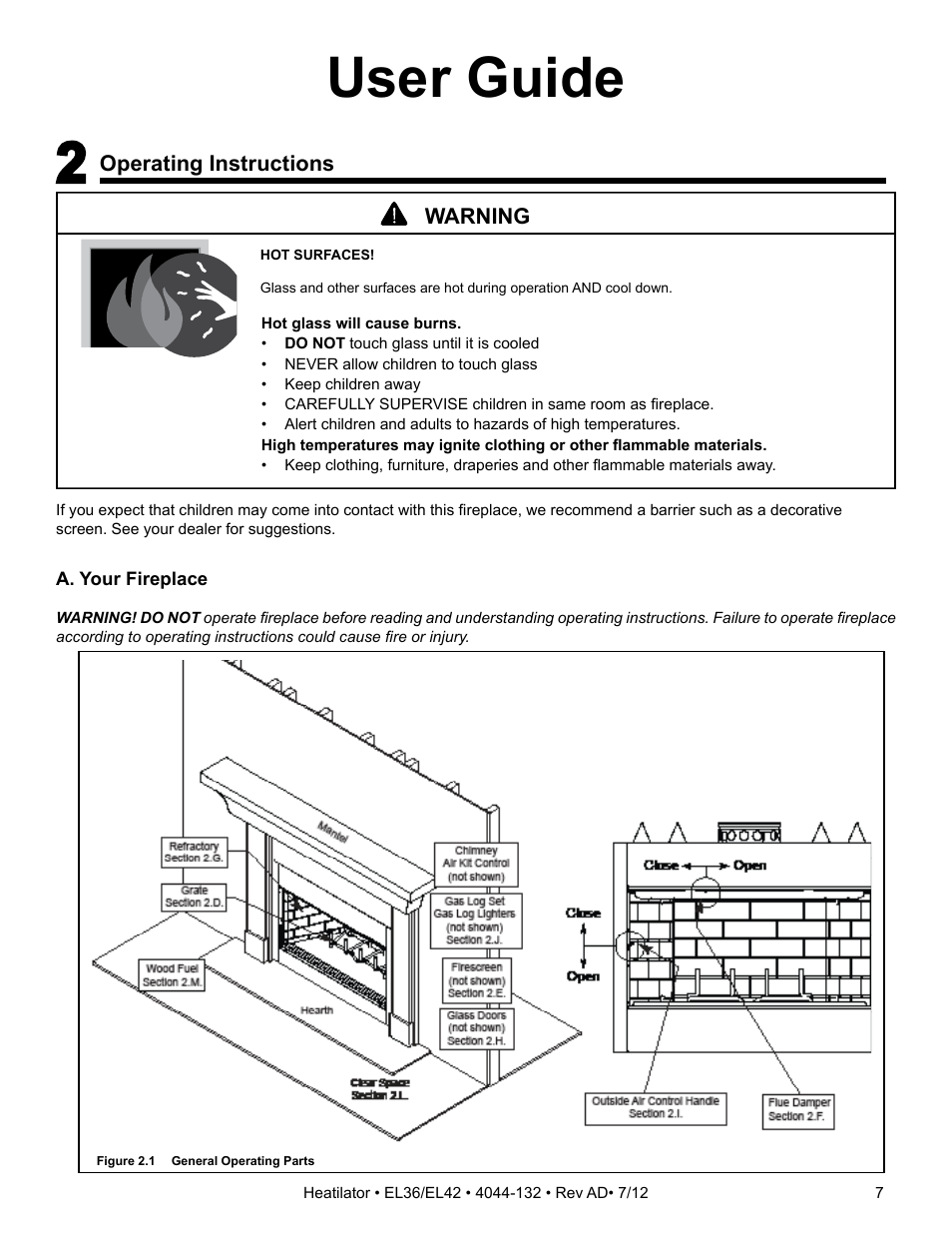 User guide | Hearth and Home Technologies EL36 User Manual | Page 7 / 54