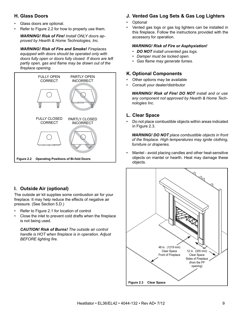 Hearth and Home Technologies EL36 User Manual | Page 9 / 54