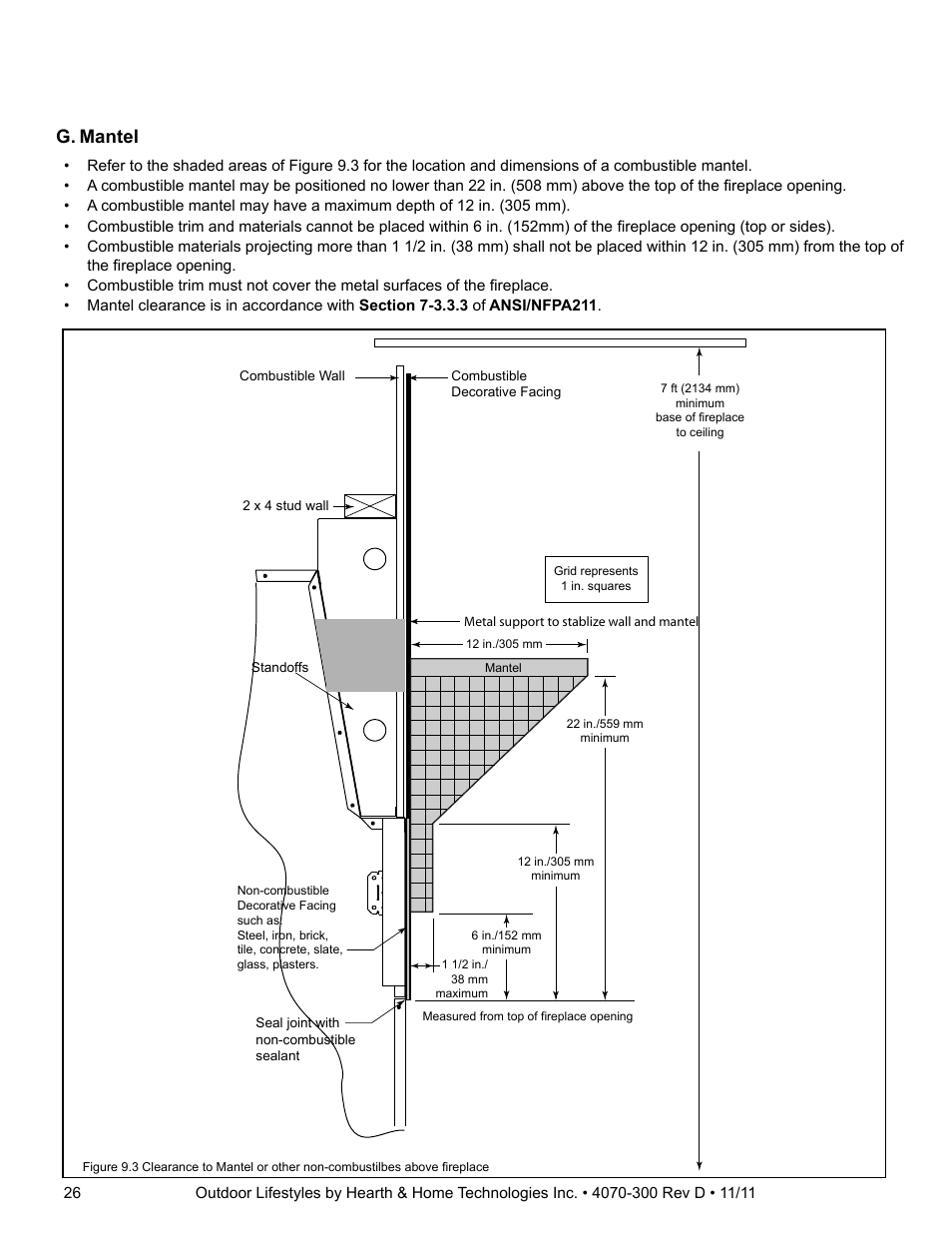 G. mantel | Hearth and Home Technologies CASTLEWOOD 42 User Manual | Page 26 / 43