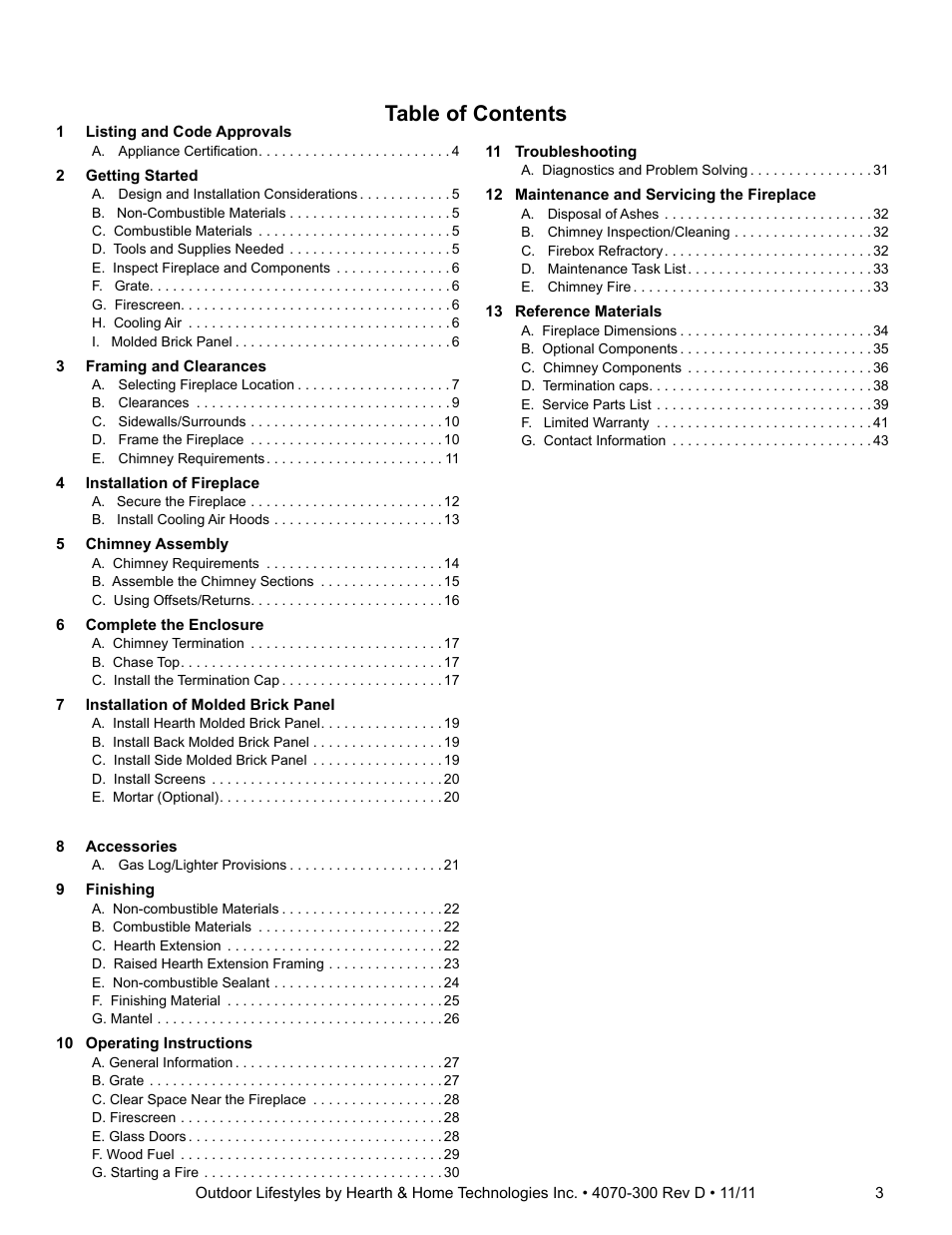 Hearth and Home Technologies CASTLEWOOD 42 User Manual | Page 3 / 43