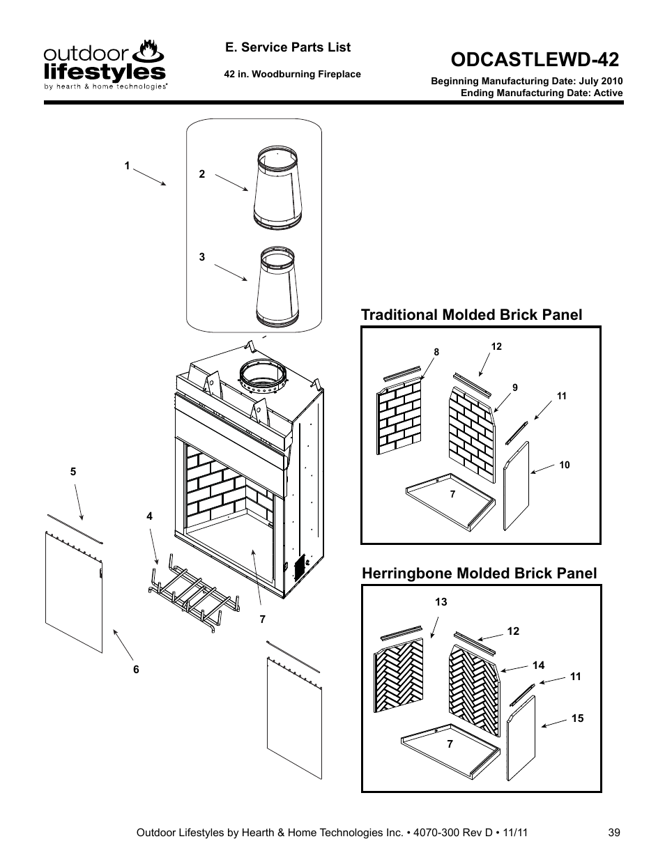 Odcastlewd-42 | Hearth and Home Technologies CASTLEWOOD 42 User Manual | Page 39 / 43