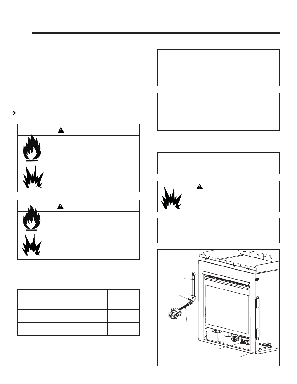 Gas information, Warning, A. fuel conversions | B. gas pressures, C. gas connection | Hearth and Home Technologies GATEWAY User Manual | Page 25 / 48