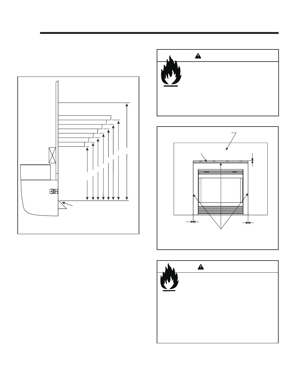 Finishing, Warning, A. mantel projections | B. facing material | Hearth and Home Technologies GATEWAY User Manual | Page 29 / 48