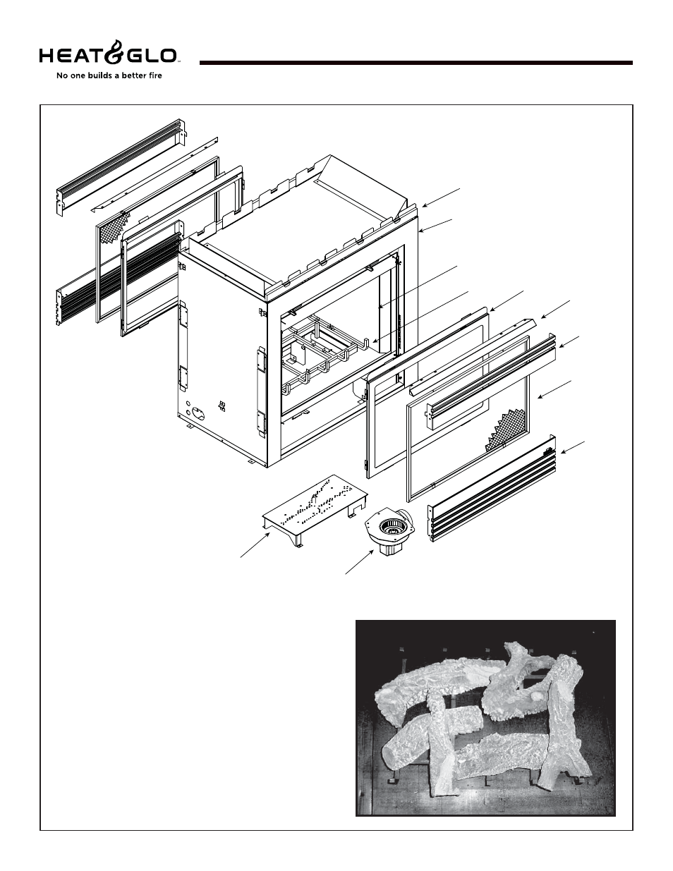 Gateway, Log set assembly | Hearth and Home Technologies GATEWAY User Manual | Page 43 / 48