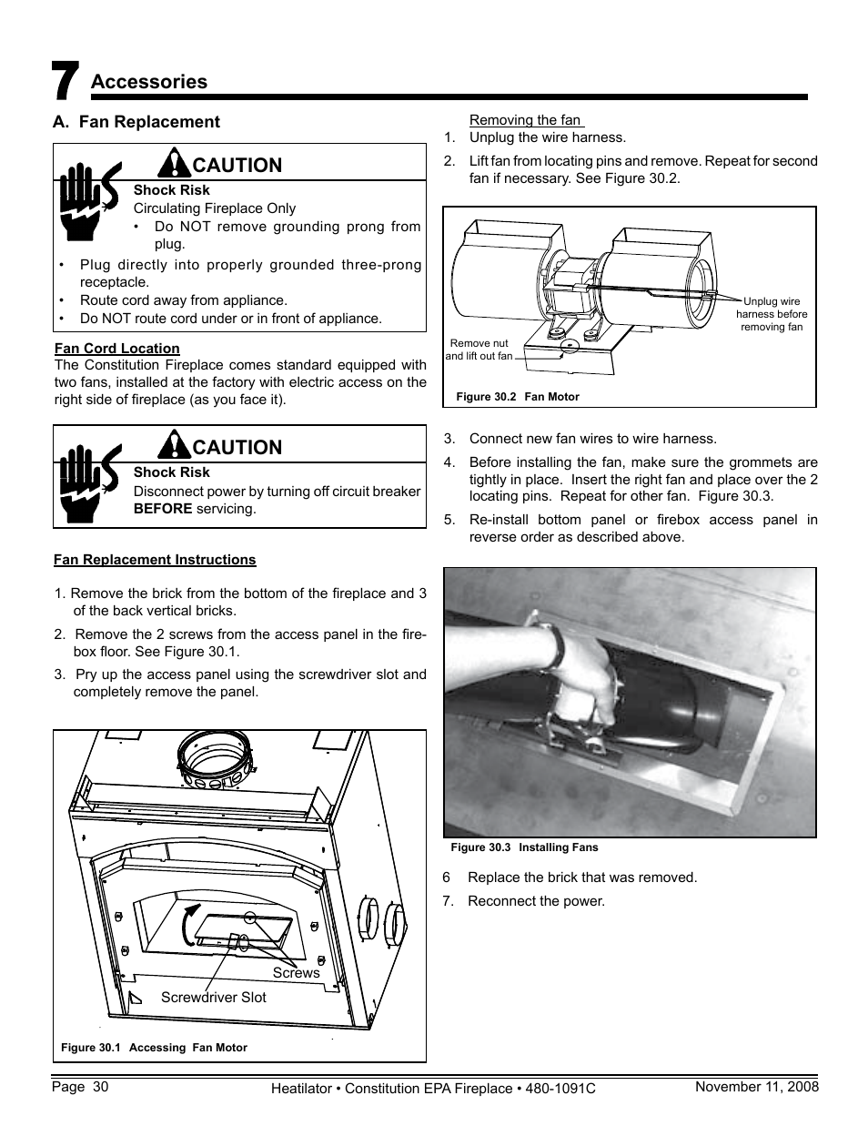Accessories, Caution | Hearth and Home Technologies C-40 User Manual | Page 30 / 72