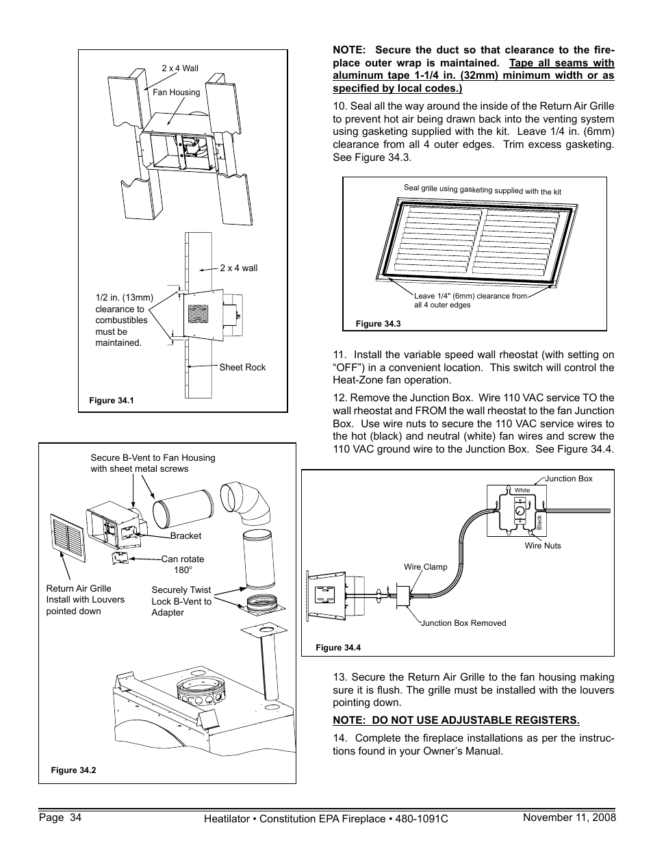 Hearth and Home Technologies C-40 User Manual | Page 34 / 72