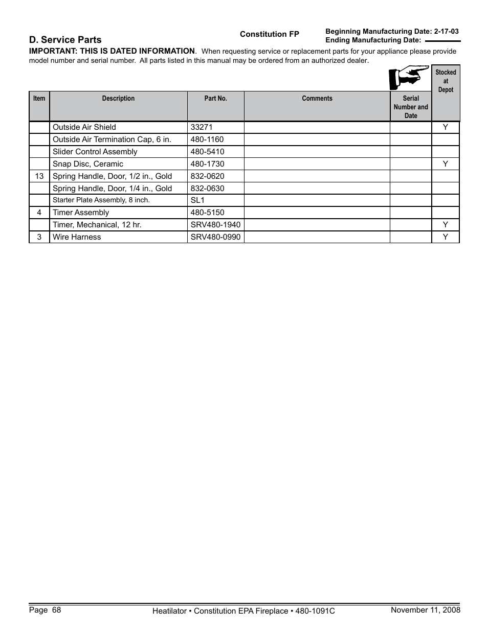 Hearth and Home Technologies C-40 User Manual | Page 68 / 72