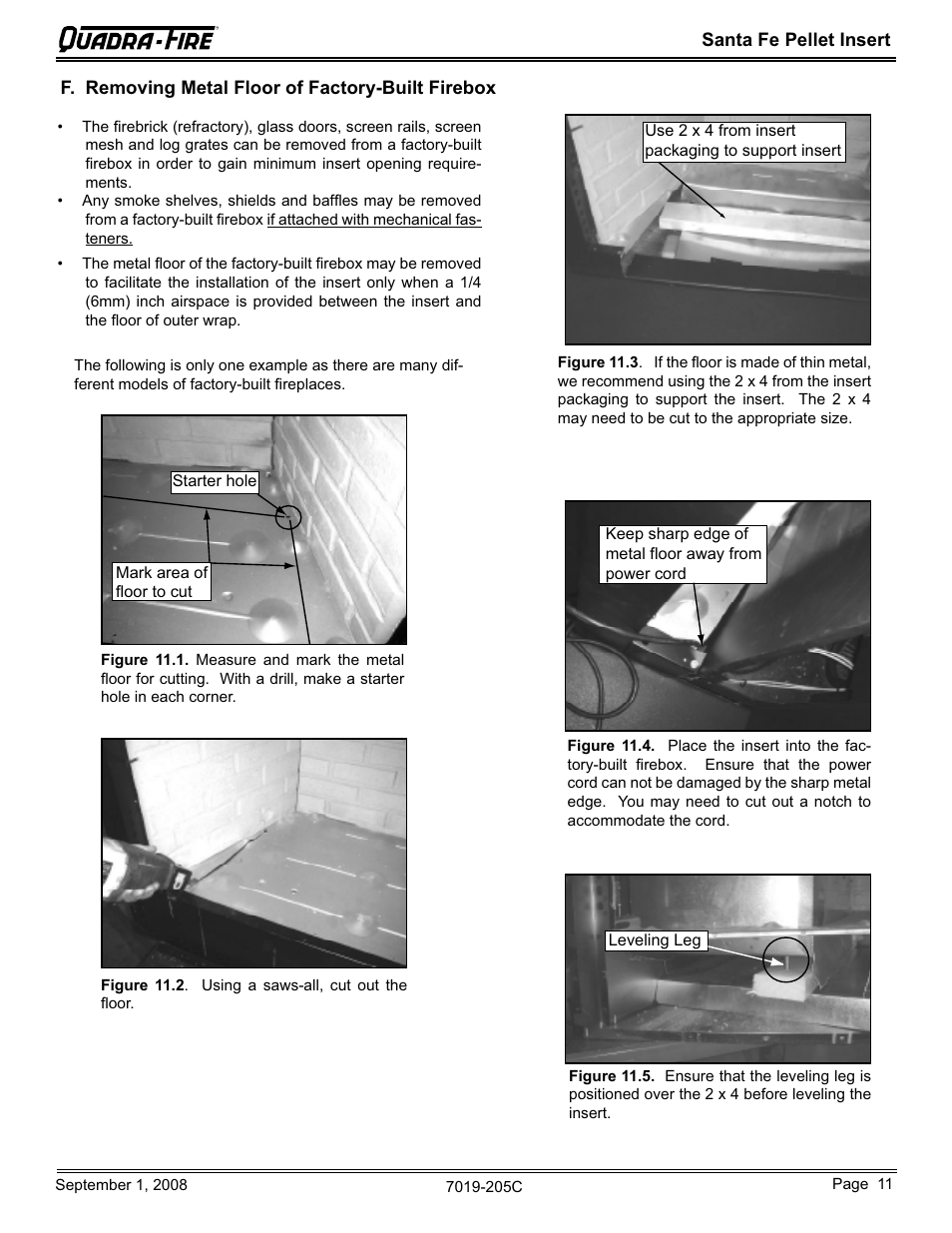 Hearth and Home Technologies Santa Fe Pellet Insert SANTAFEI-B User Manual | Page 11 / 52