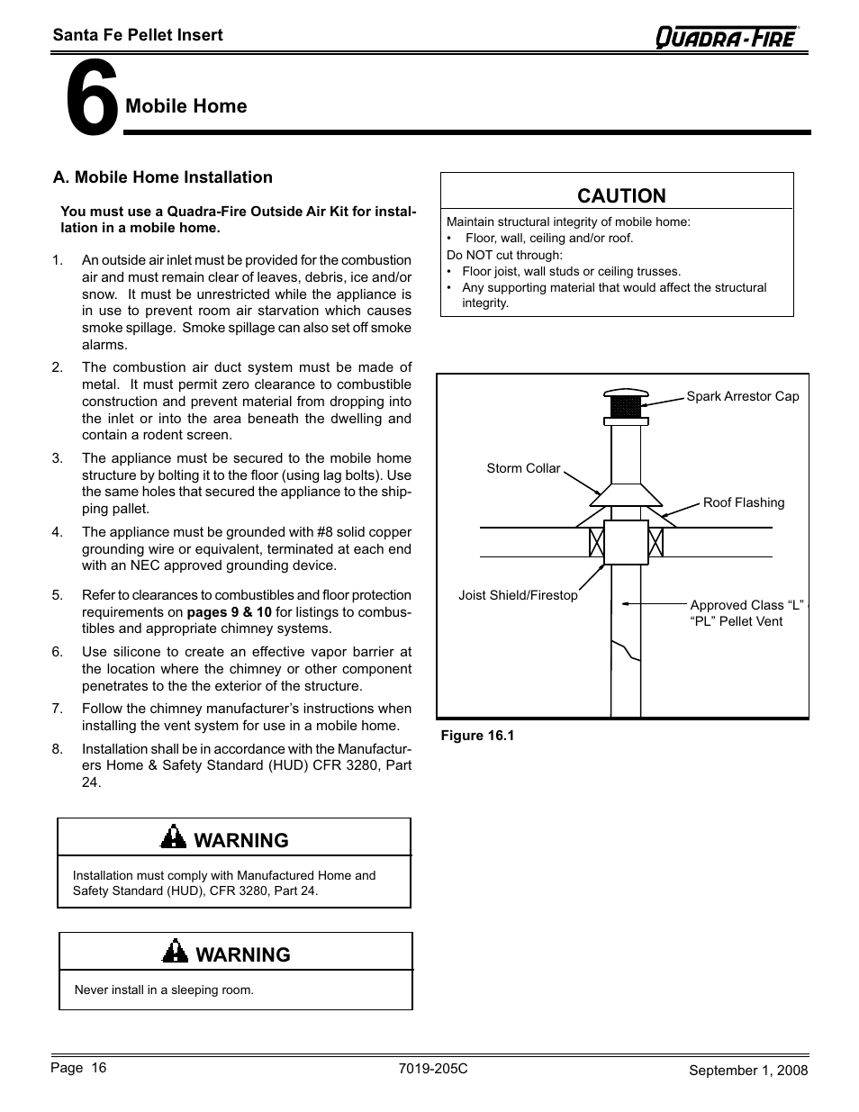 Hearth and Home Technologies Santa Fe Pellet Insert SANTAFEI-B User Manual | Page 16 / 52