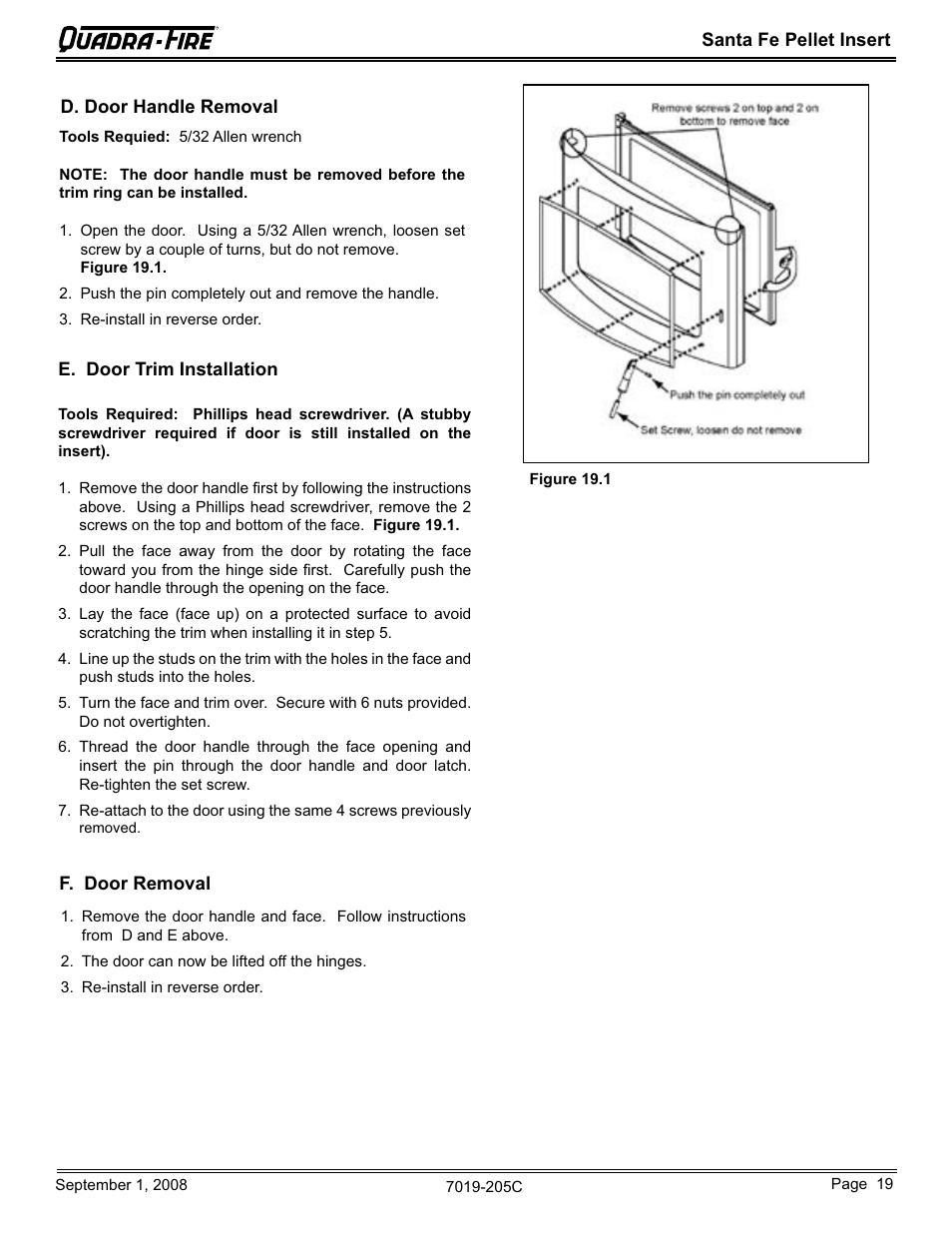 Hearth and Home Technologies Santa Fe Pellet Insert SANTAFEI-B User Manual | Page 19 / 52