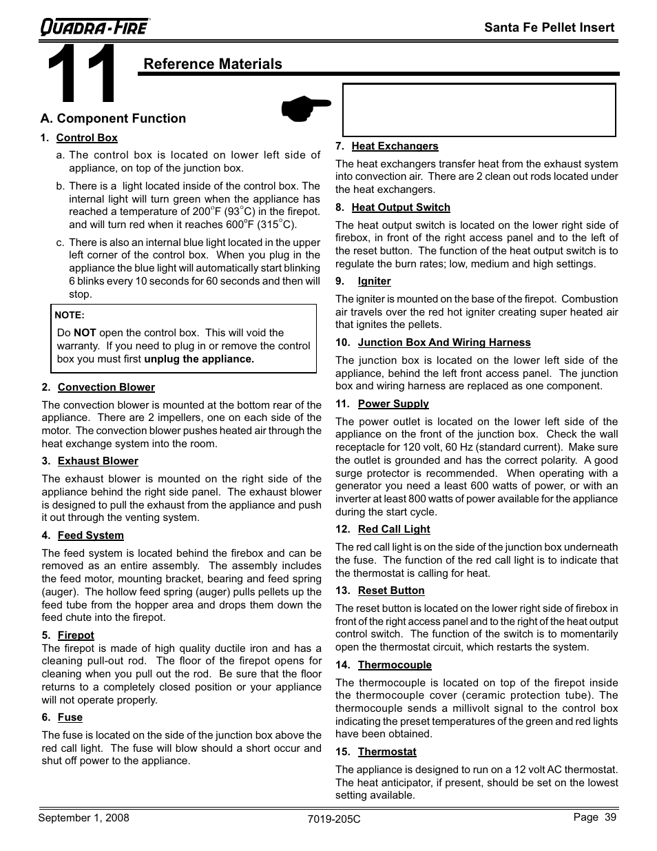 Reference materials | Hearth and Home Technologies Santa Fe Pellet Insert SANTAFEI-B User Manual | Page 39 / 52