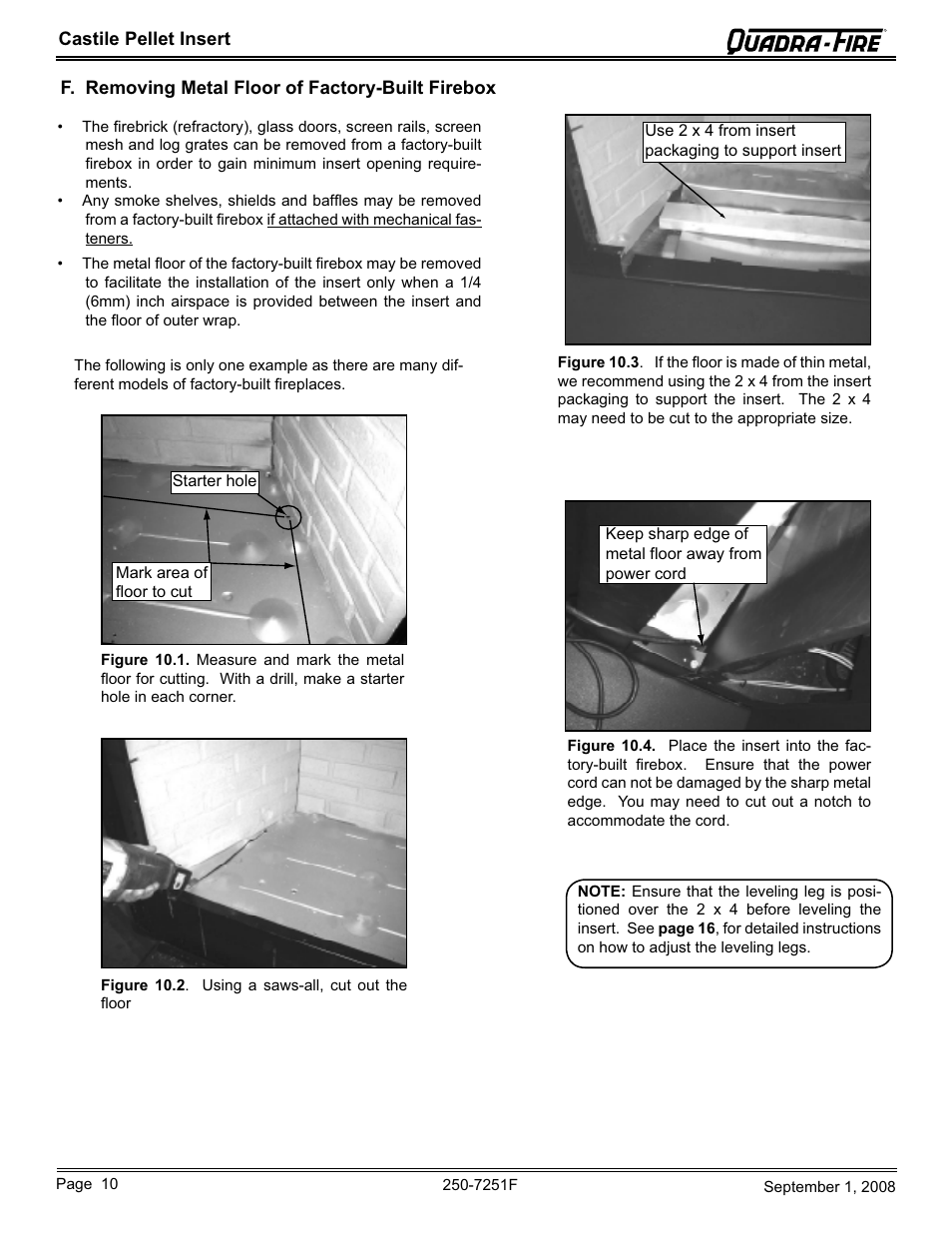 Hearth and Home Technologies Castile Insert Pellet CASTINS-CWL User Manual | Page 10 / 48